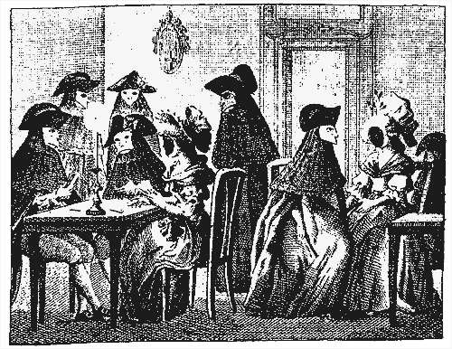 Engraving by Giovanni de Pian: highlights from Carlo Goldoni's play "Le Donne Gelose" - 1791