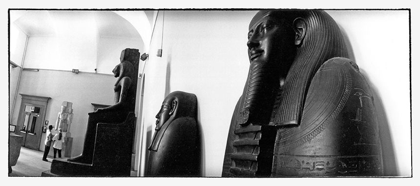 Close-up on Egyptian statues - Museo Egizio, Torino