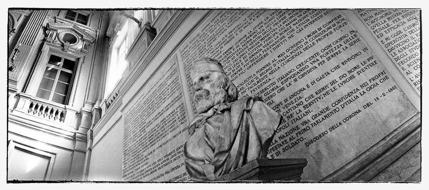 Torino - Bust of Garibaldi in hall of Public building