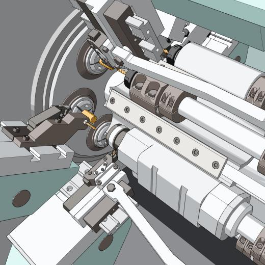 Non-realistic rendering of automatic multi-spindle lathe