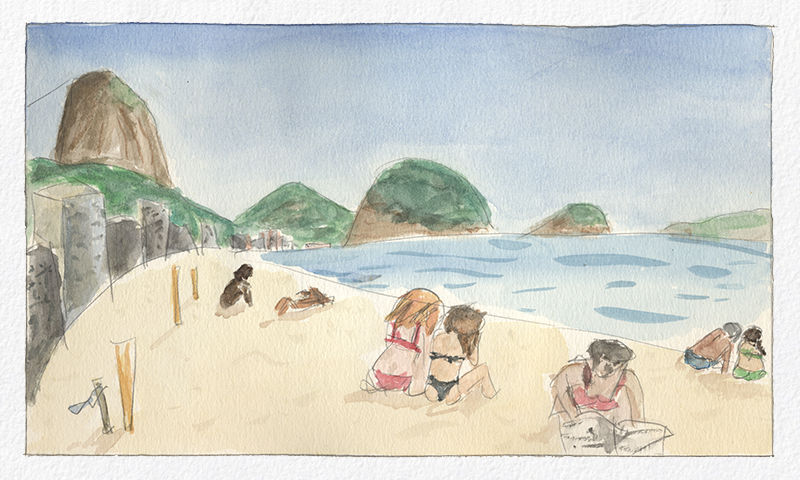 Watercolor painting - Morros do Leme