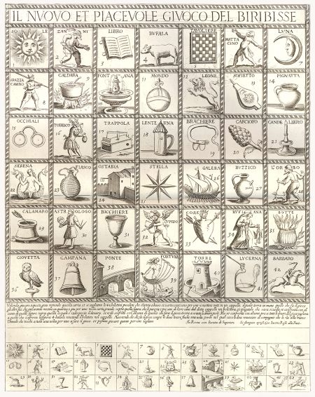 Giovanni Giacomo de' Rossi: Biribissi board from Rome with 42 cases