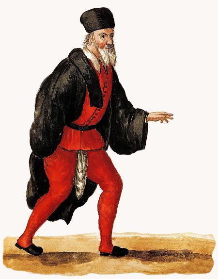 Giovanni Grevembroch: Pantalone - pen, ink & watercolor (18th century)