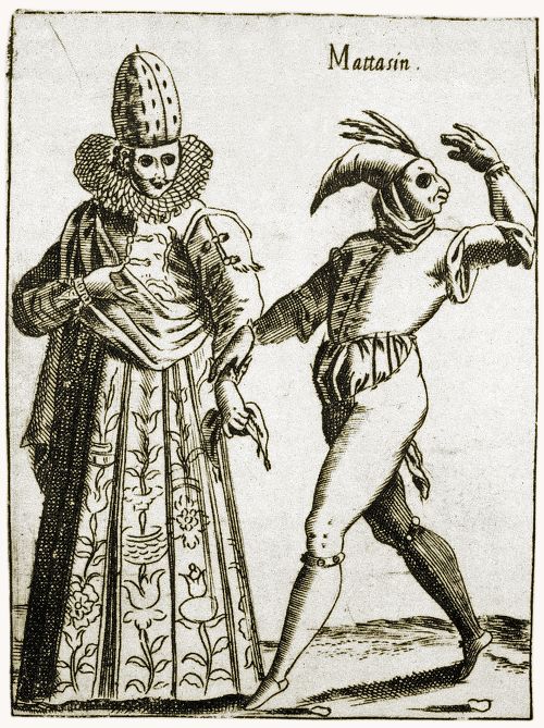 Etching by Pietro Bertelli: "Mattasin" (1589-1592)