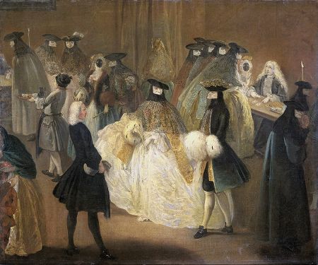 Circle of Pietro Longhi: "Il Ridotto" - oil on canvas (mid 18th century) 