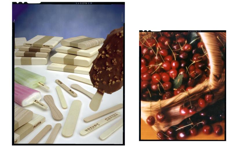 Industrial ice-cream sticks + background for a Food Products Catalogue