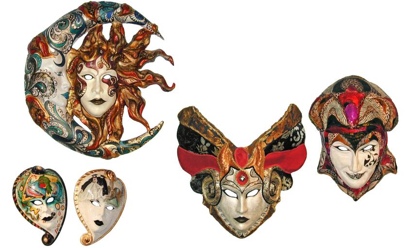 Carnival masks done by a Venetian craftsman - all digital photo + enhancement