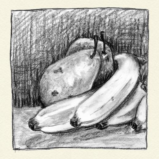 Bananas and pears drawing