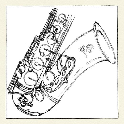 Line drawing of Saxophone