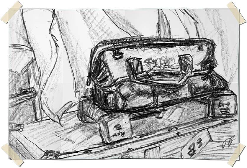 Graphite drawing - tool bag