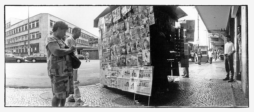 Rio de Janeiro - People in front of newsstand