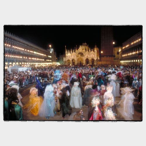 Piazza san Marco in Venice full of masked people