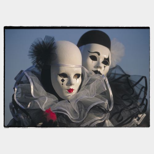 Two Pierrot masks in the Carnival of Venice